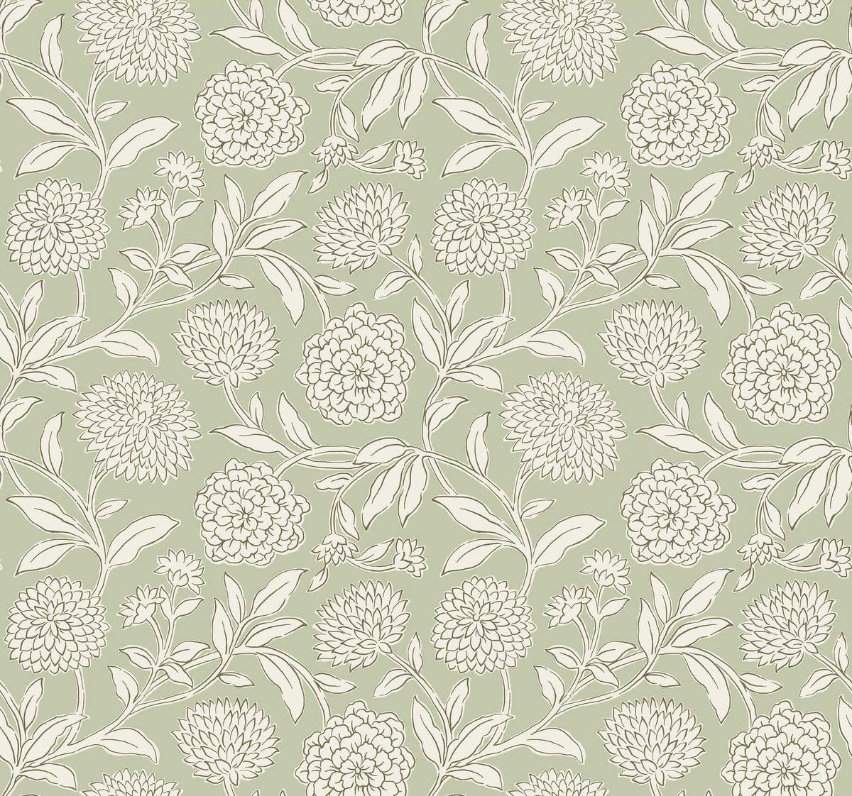 Antonina Vella Jardin Chatsworth Garden Wallpaper Sample - Celery