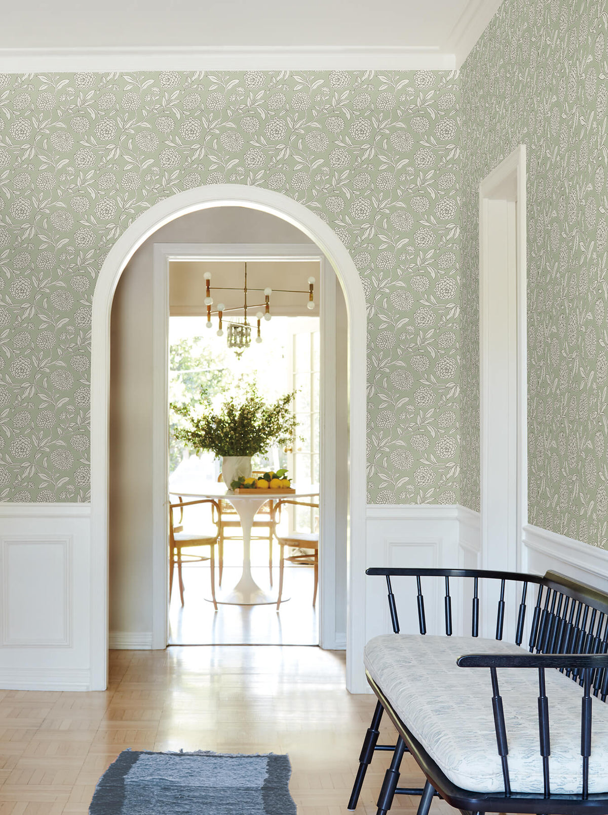 Antonina Vella Jardin Chatsworth Garden Wallpaper Sample - Celery