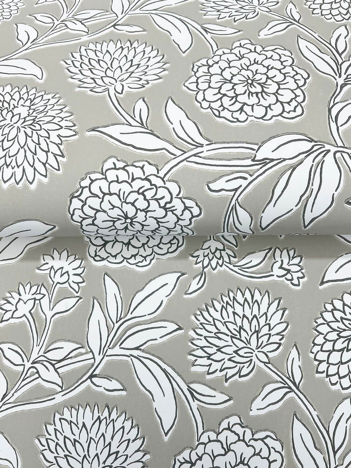 Antonina Vella Jardin Chatsworth Garden Wallpaper Sample - Taupe