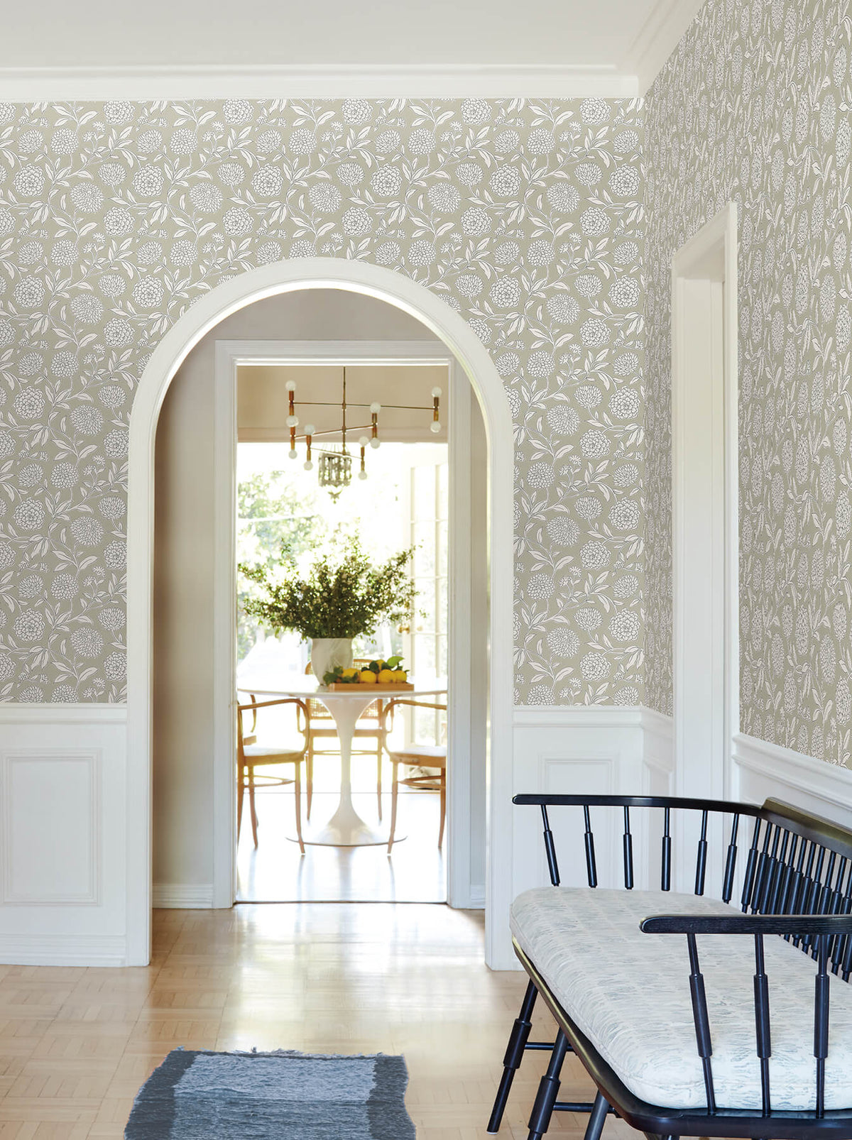 Antonina Vella Jardin Chatsworth Garden Wallpaper Sample - Taupe