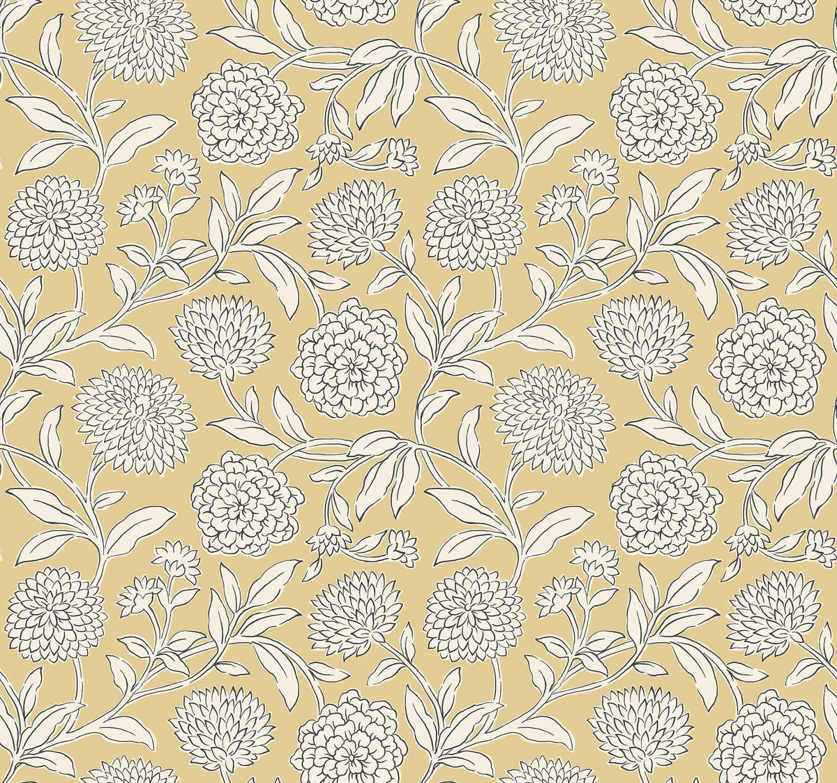 Antonina Vella Jardin Chatsworth Garden Wallpaper Sample - Saffron
