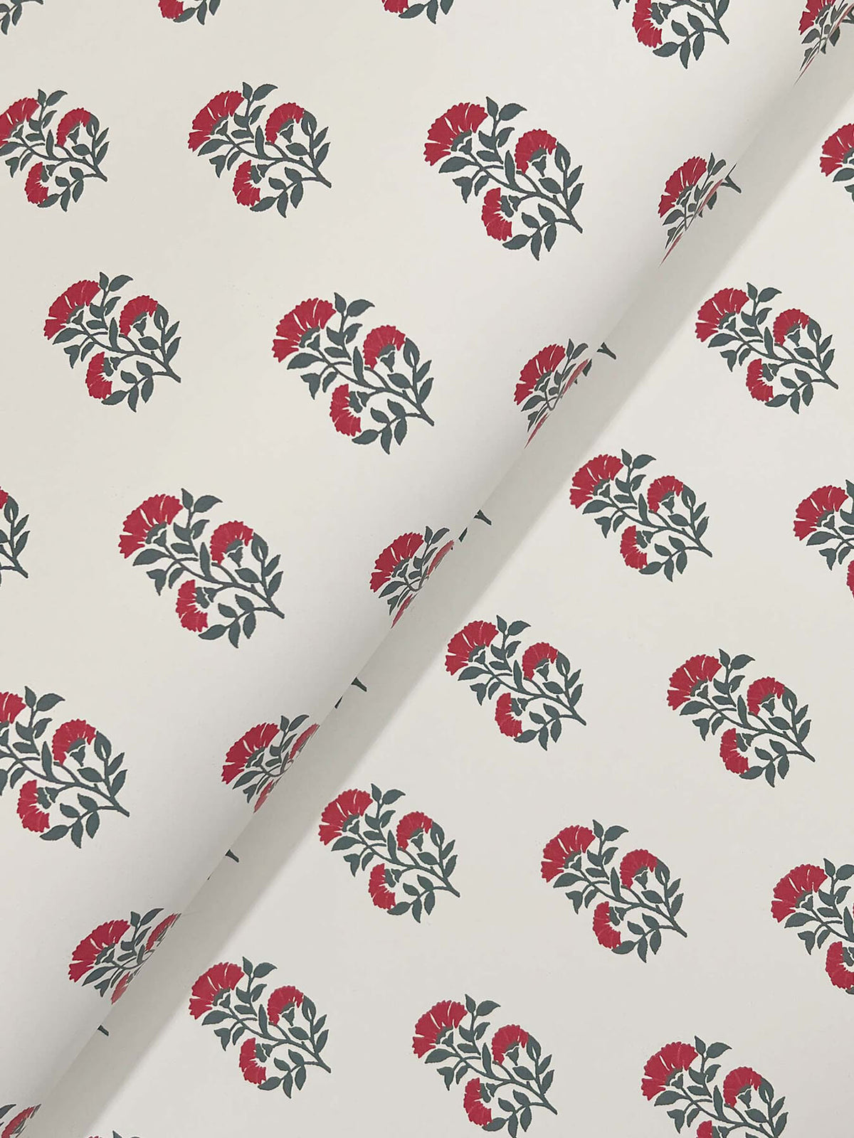 Antonina Vella Jardin Sylvie Wallpaper Sample - Red & Charcoal