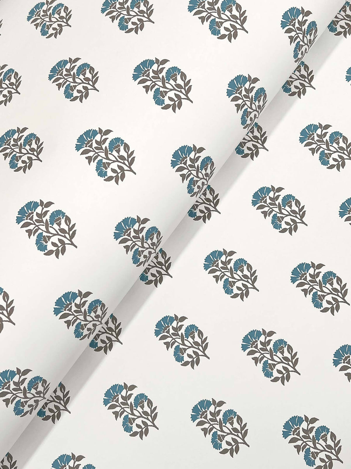 Antonina Vella Jardin Sylvie Wallpaper Sample - Aegean & Mink