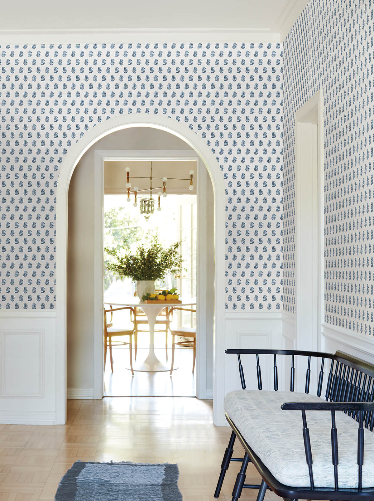 Antonina Vella Jardin Sylvie Wallpaper Sample - Indigo