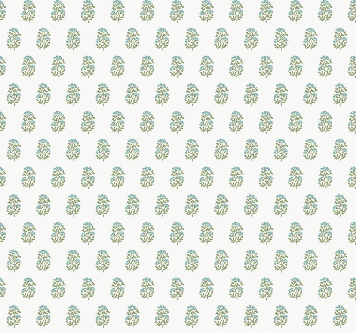 Antonina Vella Jardin Sylvie Wallpaper Sample - Sky & Green