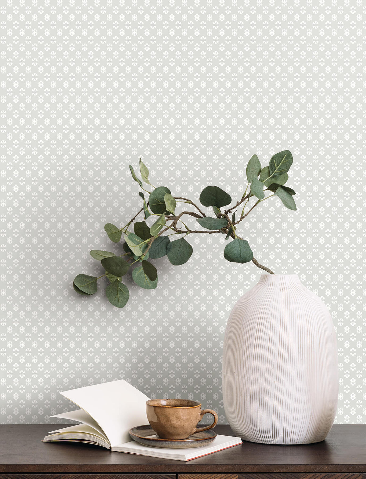 Antonina Vella Jardin Brioni Wallpaper Sample - Grey