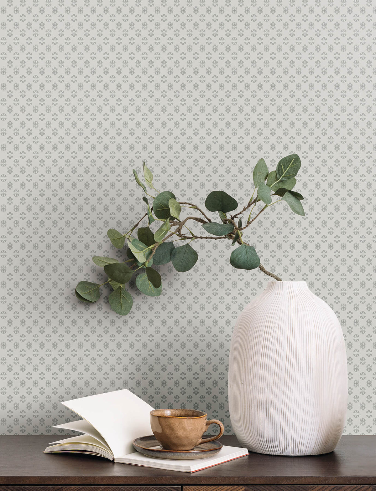 Antonina Vella Jardin Brioni Wallpaper Sample - Warm Gray
