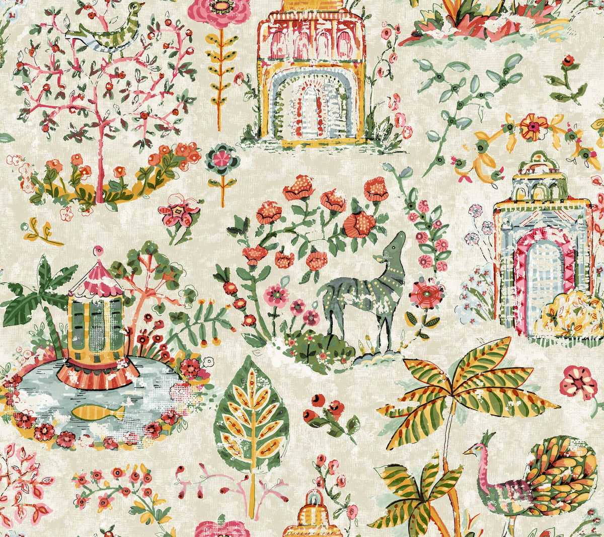 Antonina Vella Jardin Parc Wallpaper - Berry
