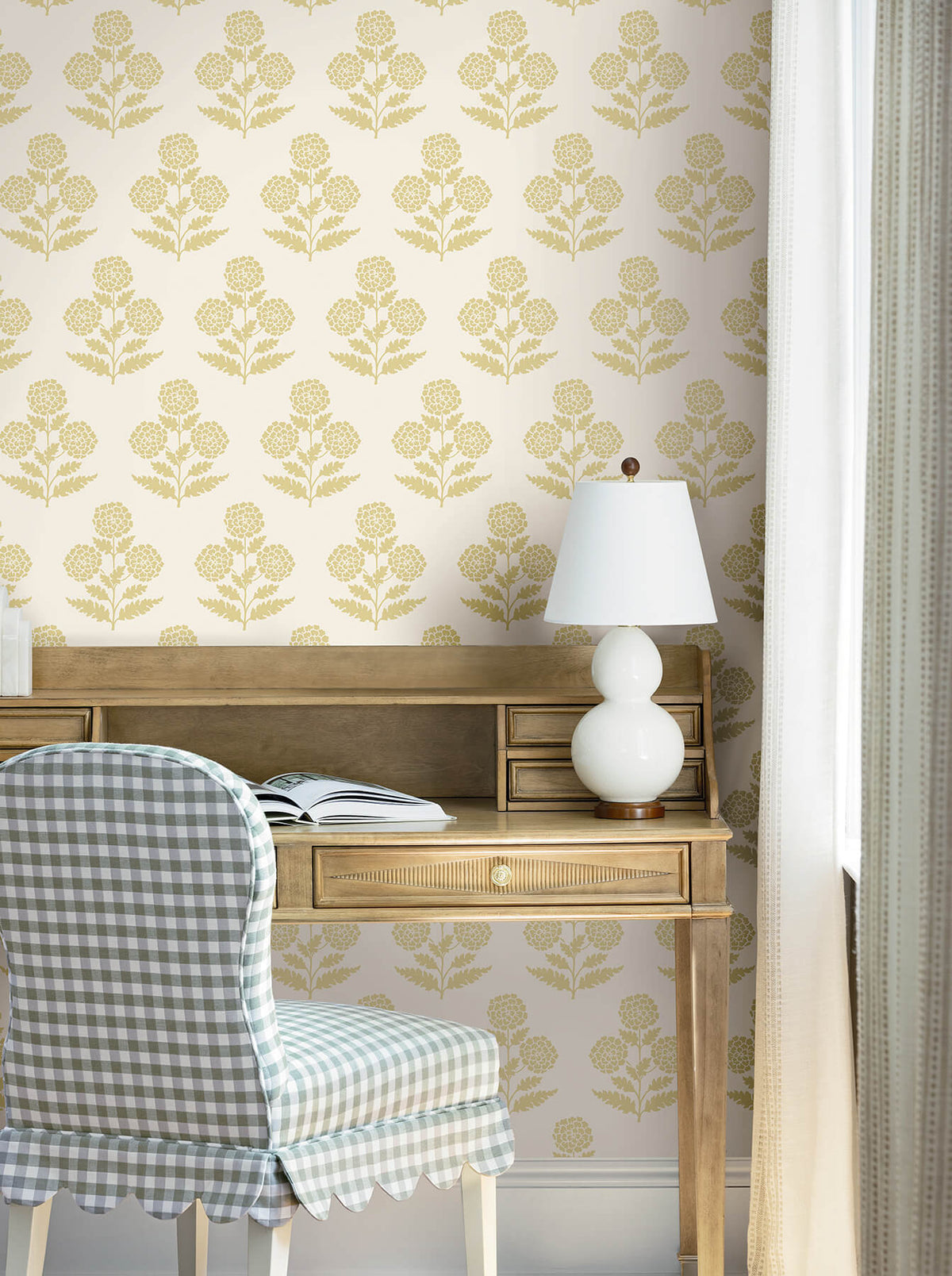 Antonina Vella Jardin Souci Wallpaper Sample - Saffron