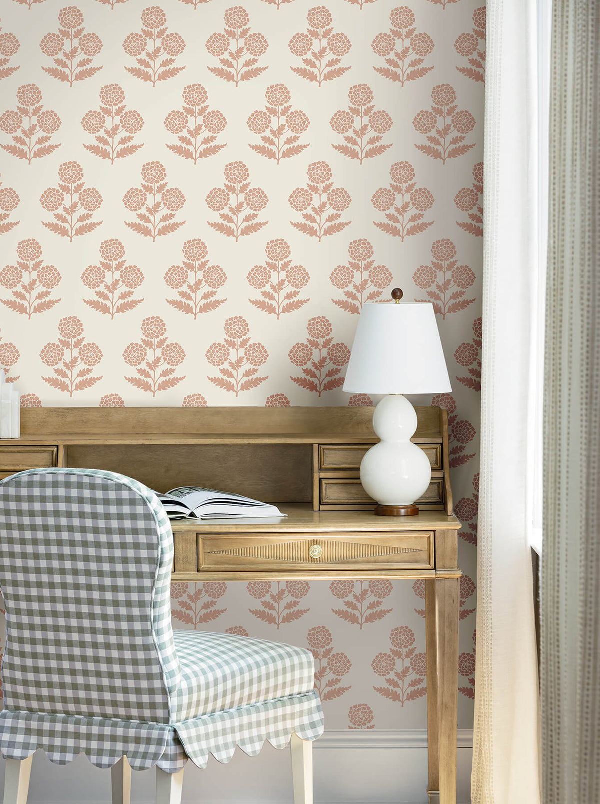Antonina Vella Jardin Souci Wallpaper Sample - Rose