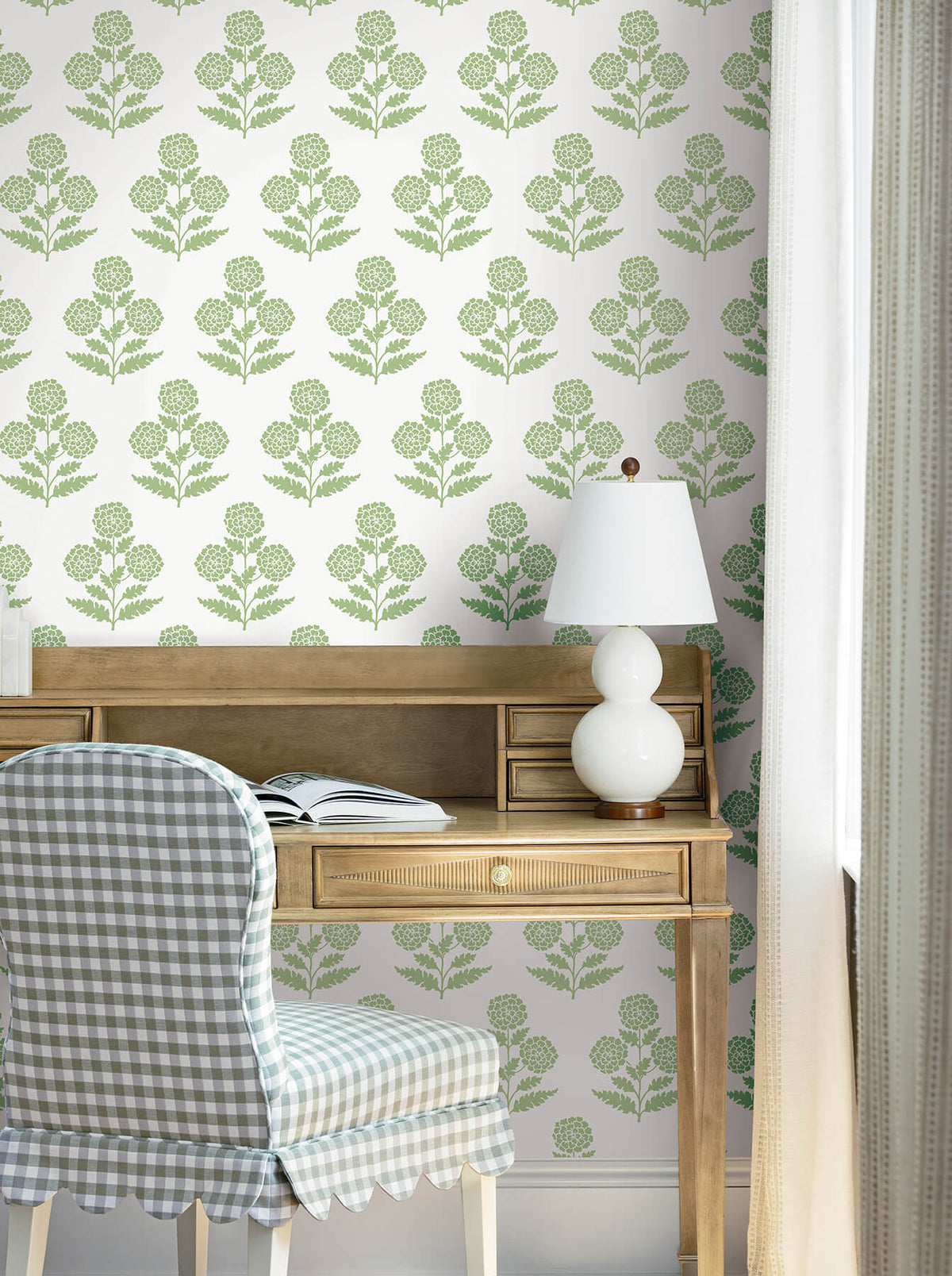 Antonina Vella Jardin Souci Wallpaper Sample - Green