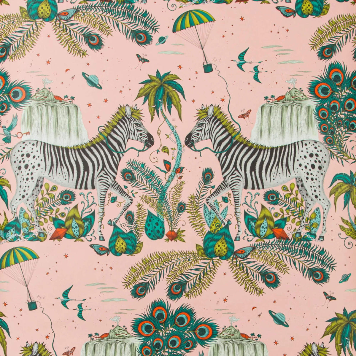 Emma J Shipley Wilderie Lost World Wallpaper Sample - Pink