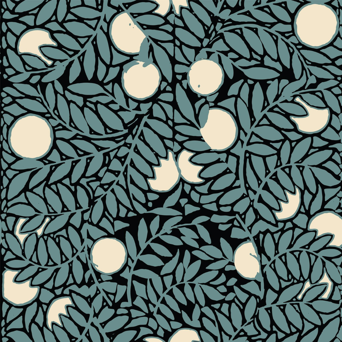Mitchell Black The Signature Collection Orange Grove Wallpaper Sample - Blue & Cream