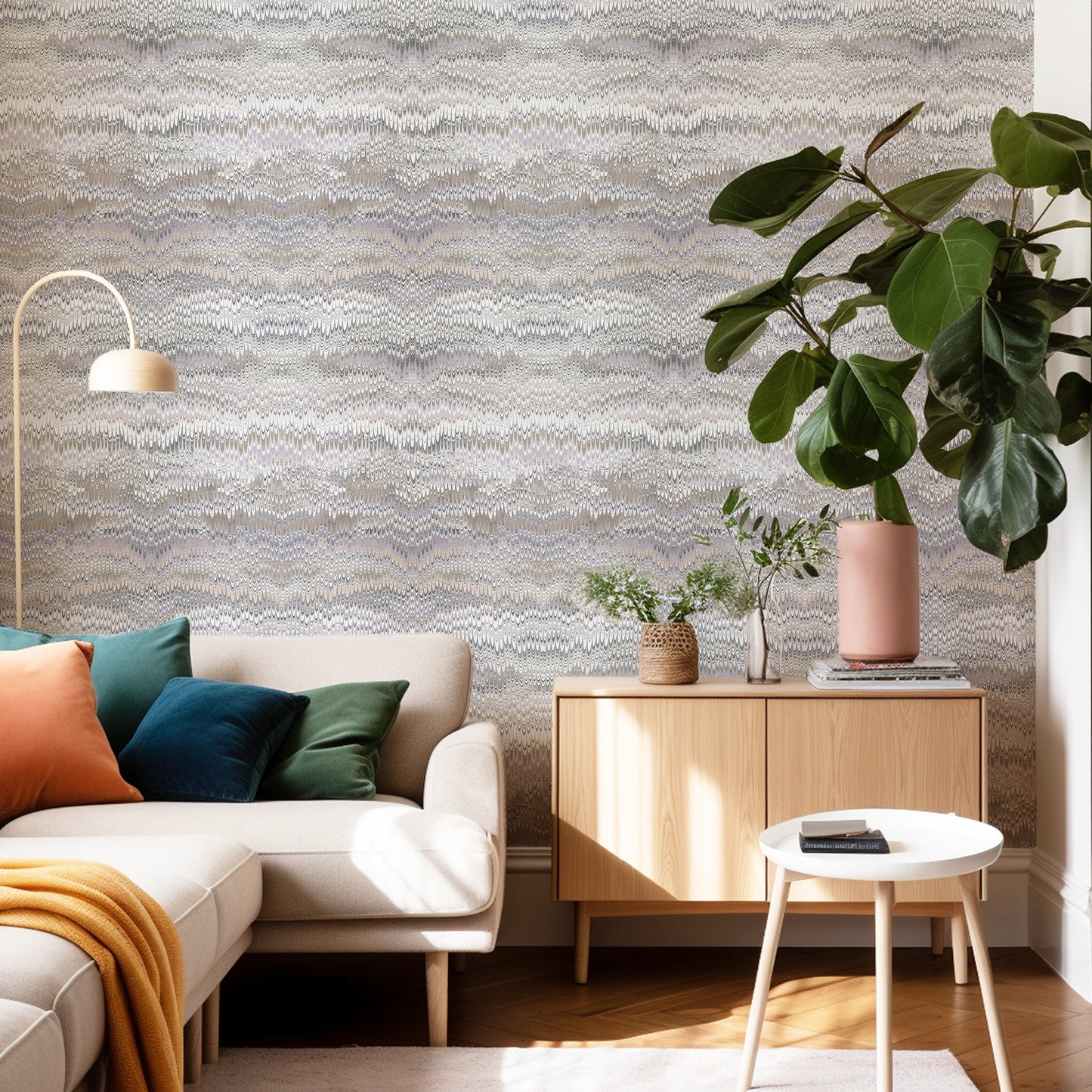 Mitchell Black Chroma Stonewashed Wallpaper - Misty Mauve Gray