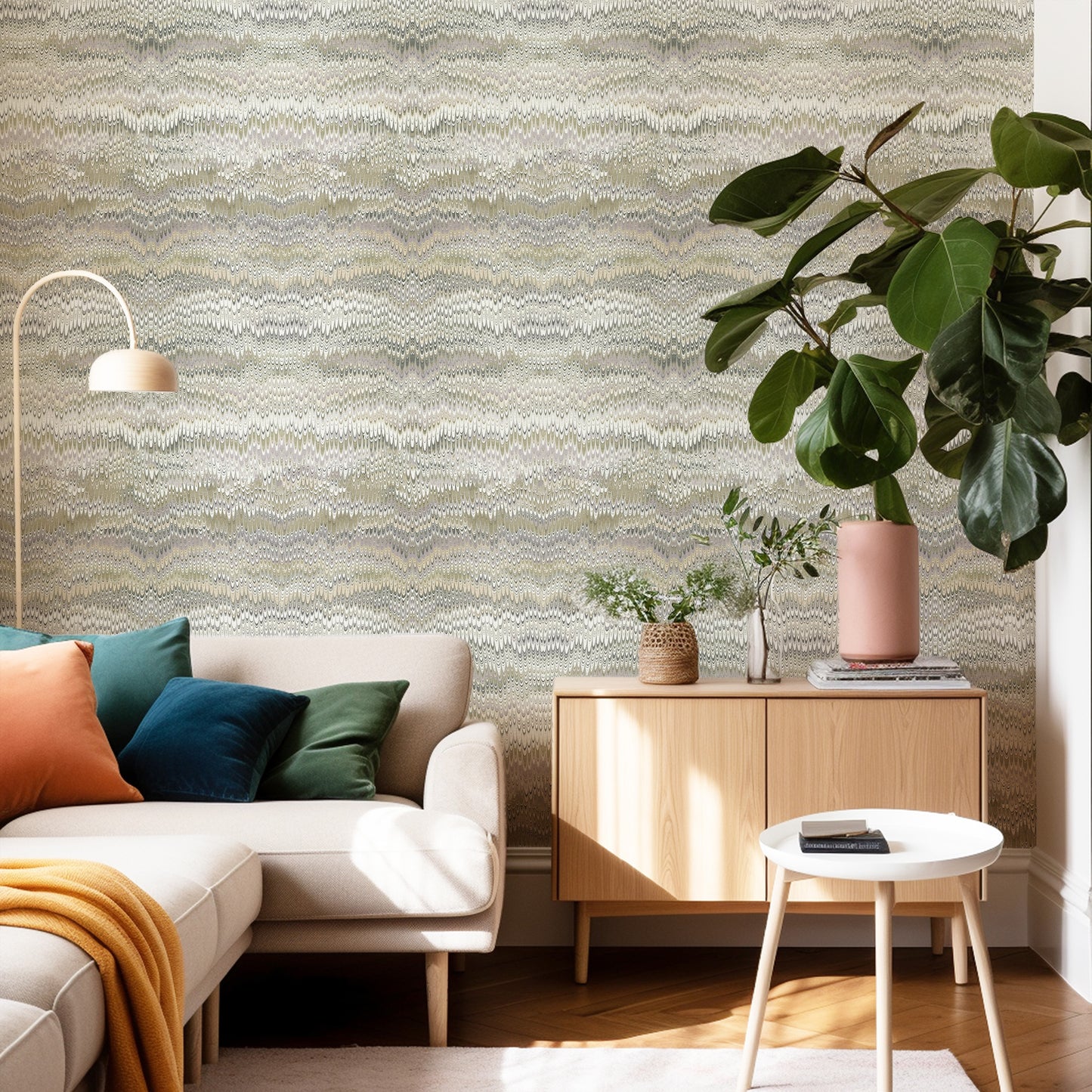 Mitchell Black Chroma Stonewashed Wallpaper - Sage Taupe