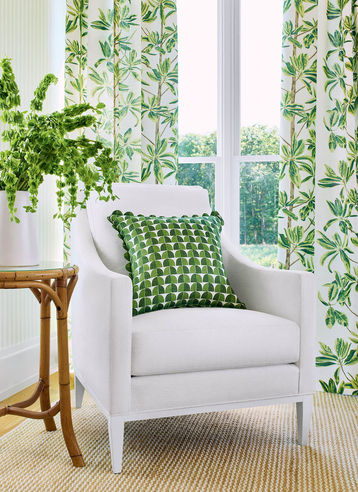 Thibaut Wanderlust Mangrove Tree Wallpaper Sample - Green & White