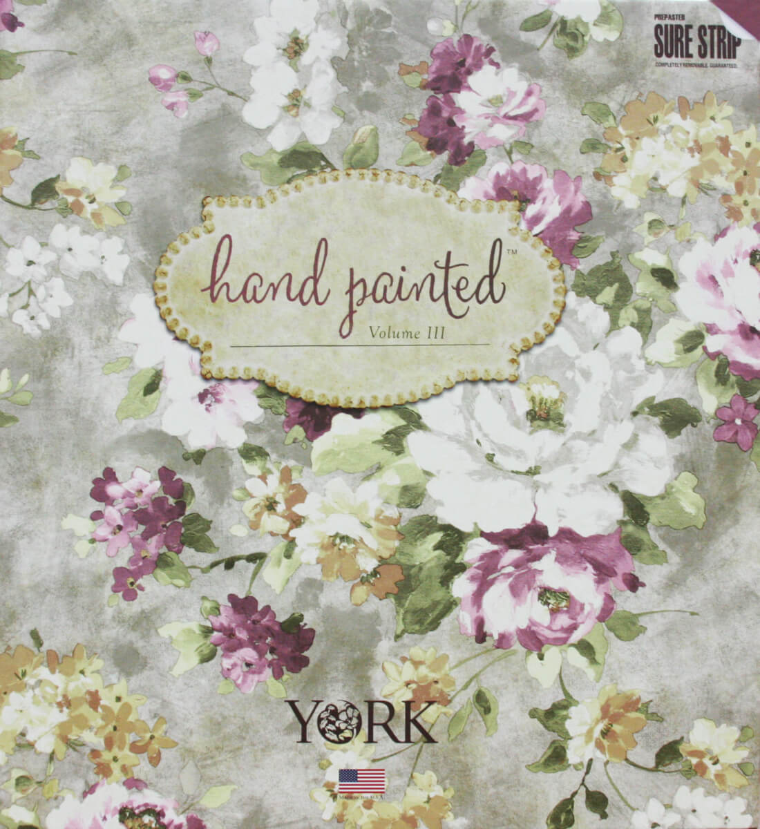 York Handpainted III Birds with Blossoms Wallpaper - Taupe