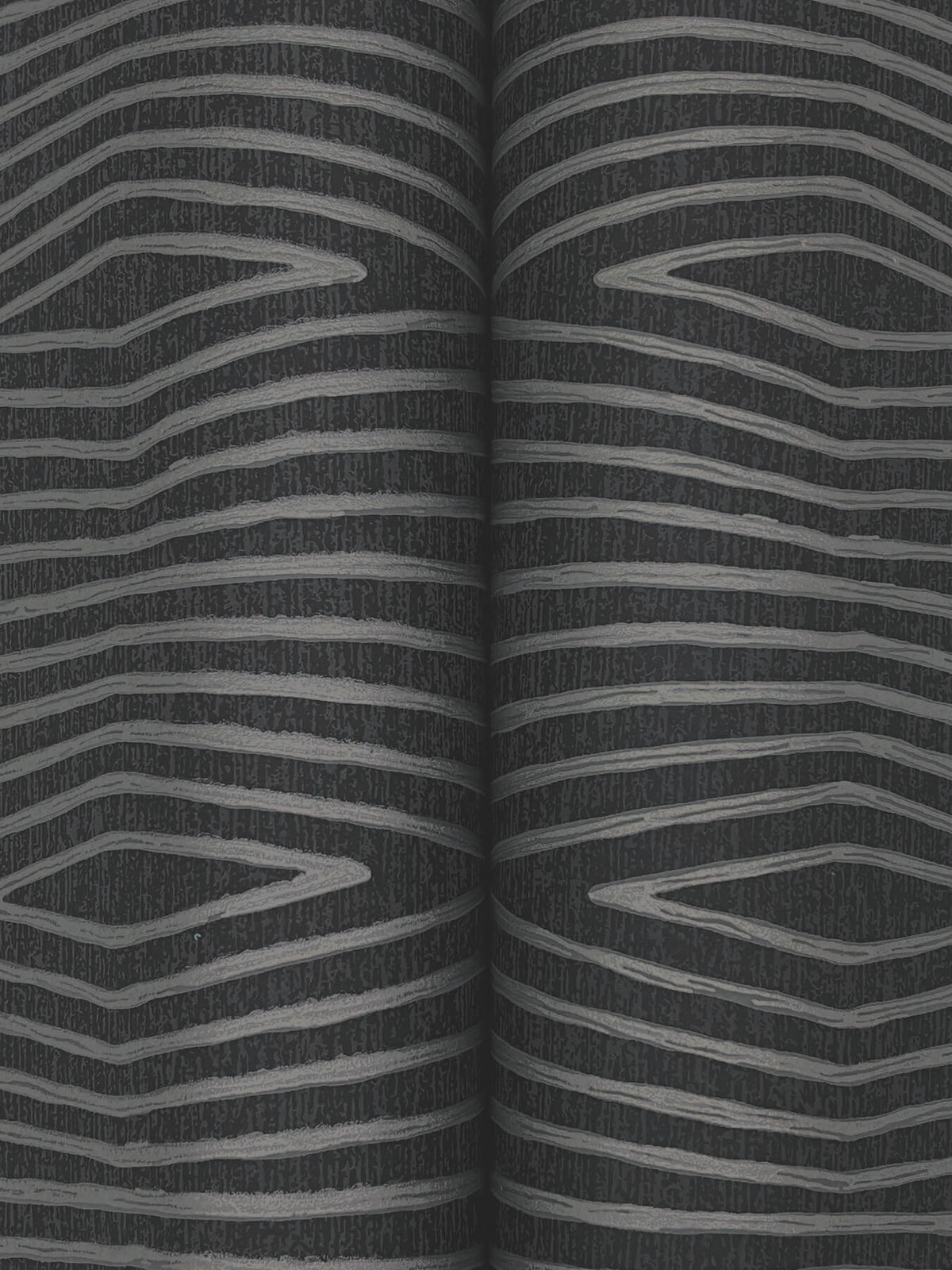 Ronald Redding Tea Garden Daystone Wallpaper Sample - Black
