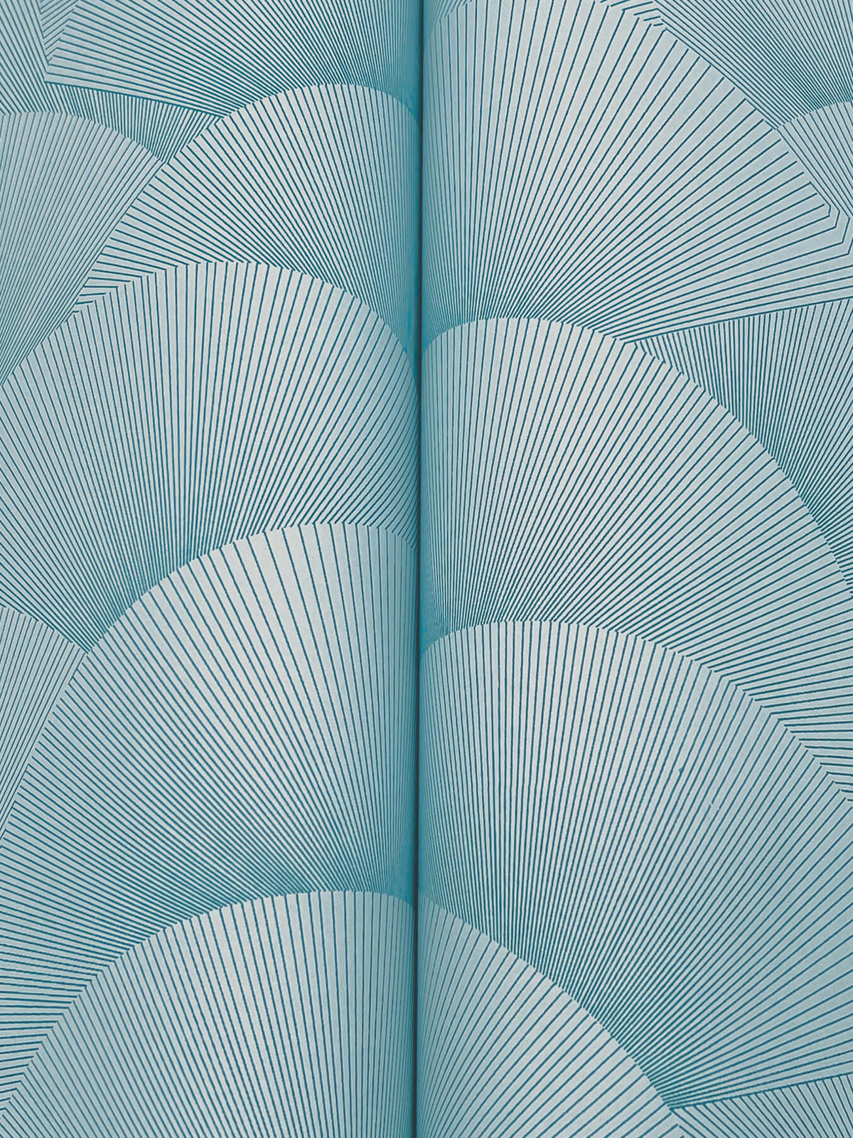Ronald Redding Tea Garden Morning Shell Wallpaper Sample - Blue