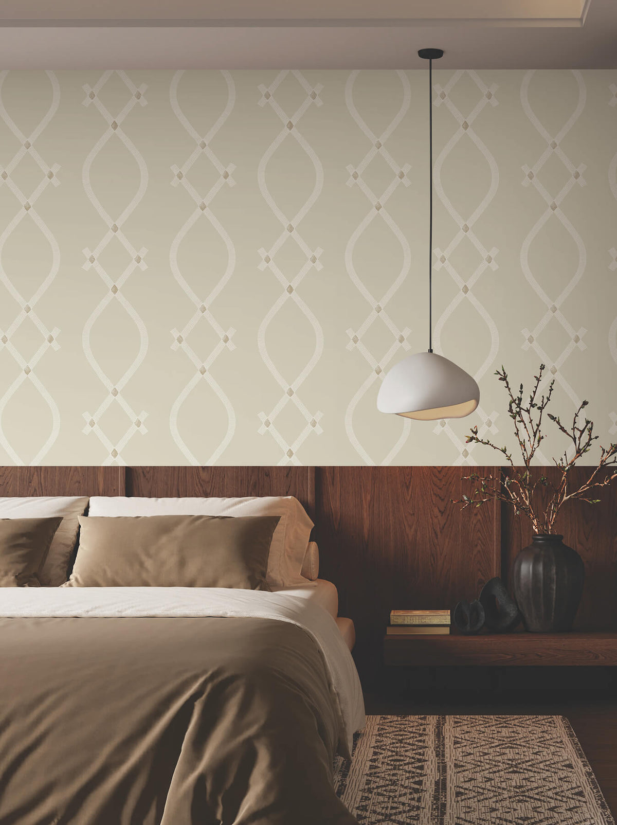 Ronald Redding Tea Garden Ellena Wallpaper - Beige