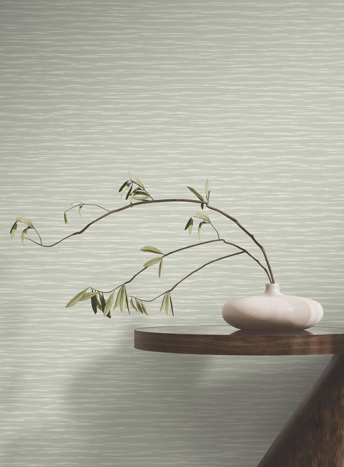 Ronald Redding Tea Garden Lotus Weave Wallpaper - Soft Sage