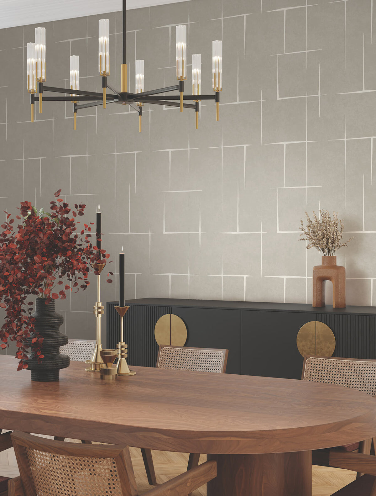Ronald Redding Tea Garden Malia Wallpaper - White & Taupe