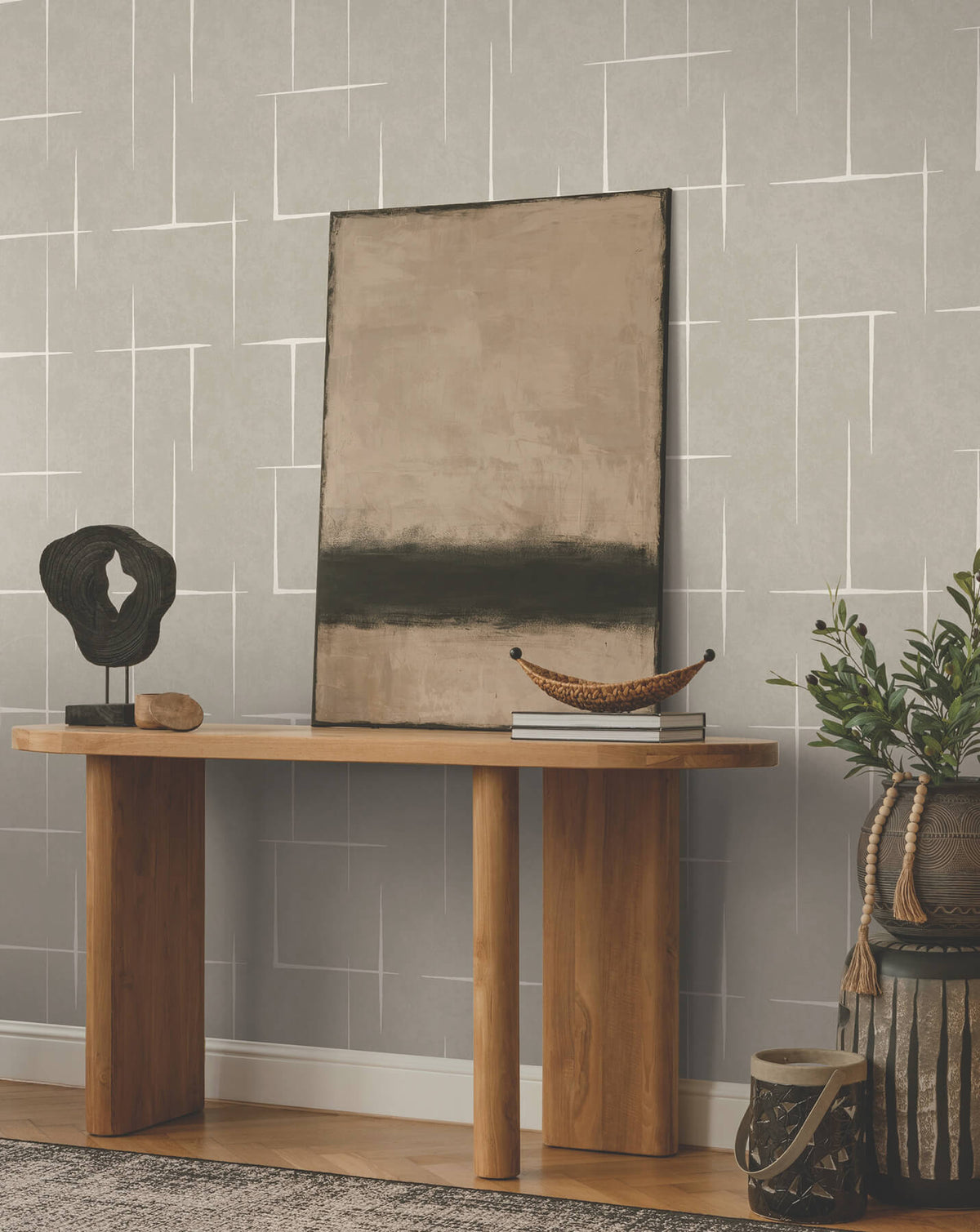 Ronald Redding Tea Garden Malia Wallpaper - White & Taupe