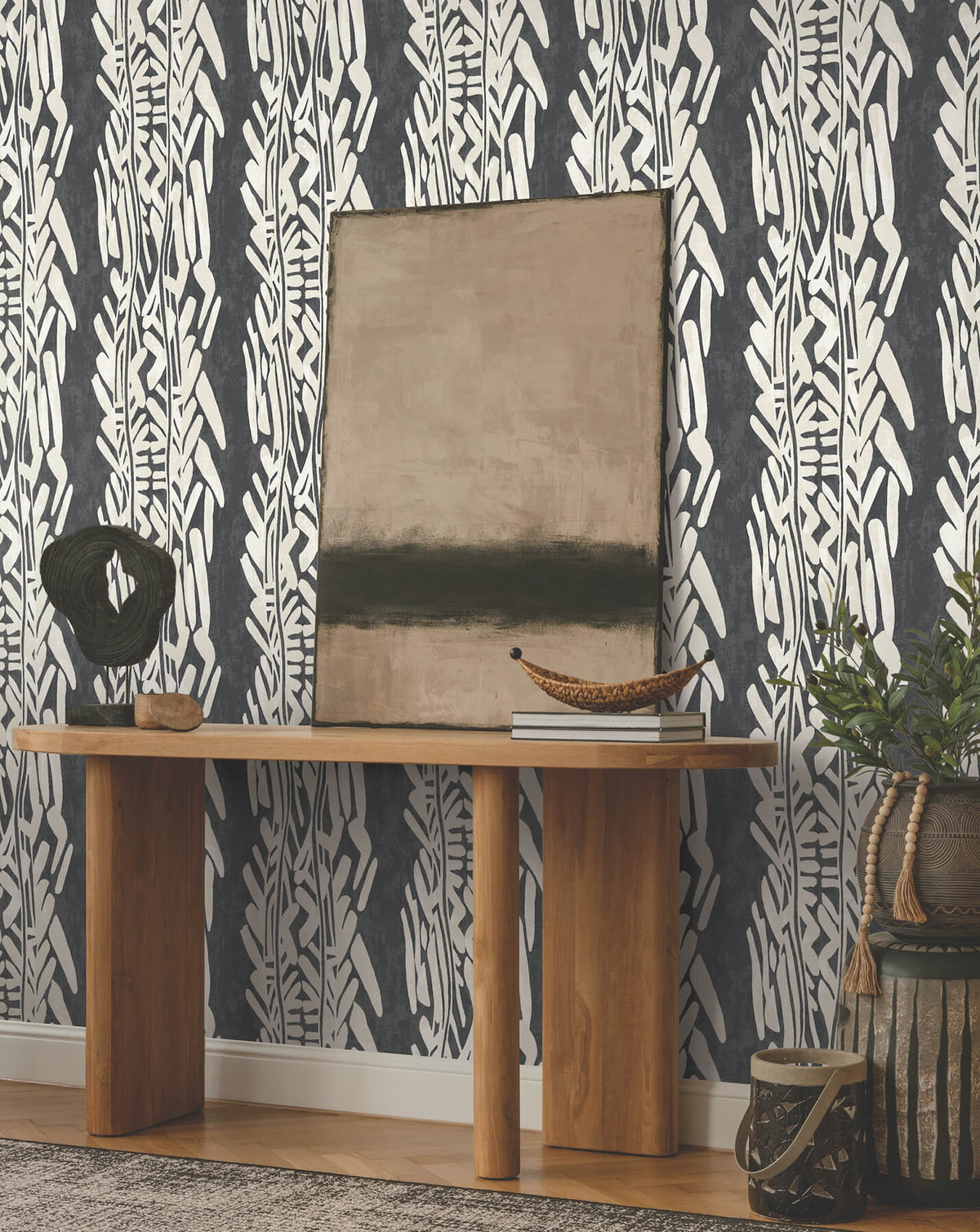 Ronald Redding Tea Garden Timira Wallpaper - Charcoal