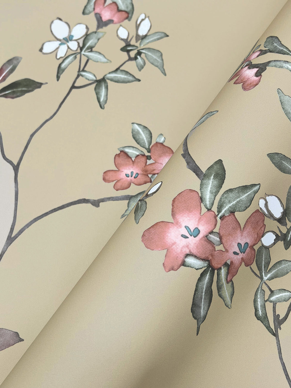Ronald Redding Tea Garden April Blossom Wallpaper - Sand