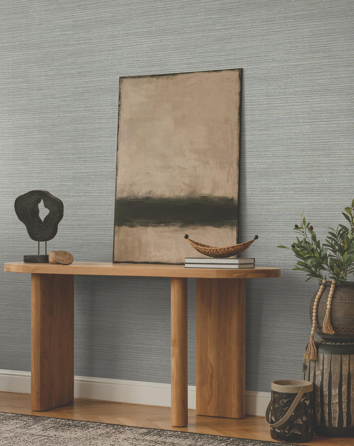 Ronald Redding Tea Garden Amyra Silk Wallpaper - Grey