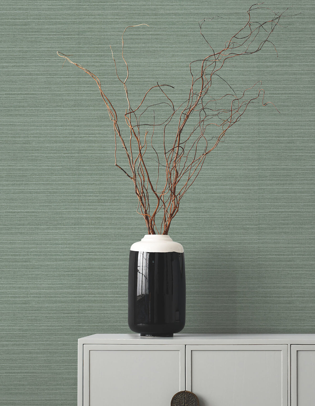 Ronald Redding Tea Garden Amyra Silk Wallpaper - Sage