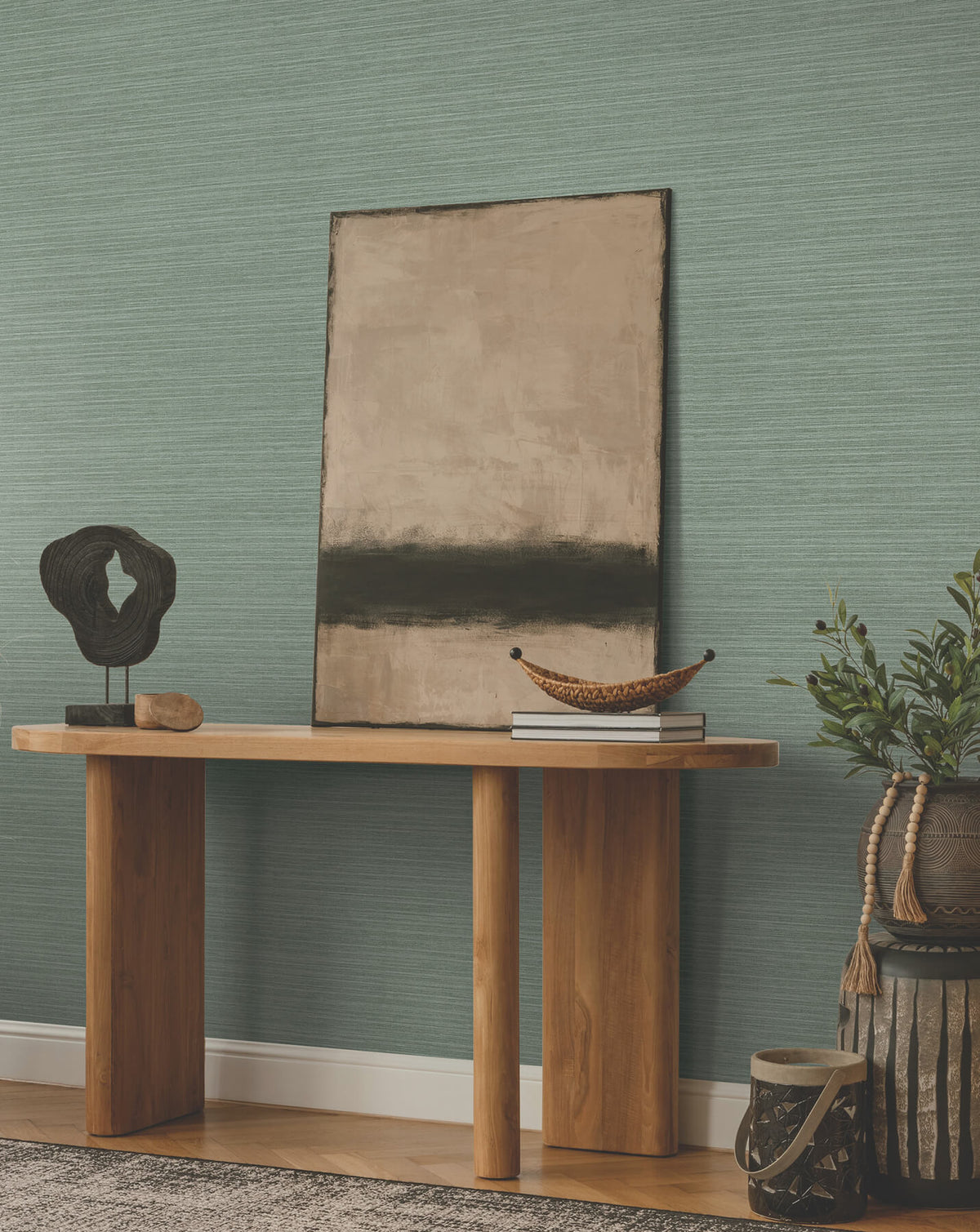 Ronald Redding Tea Garden Amyra Silk Wallpaper - Sage