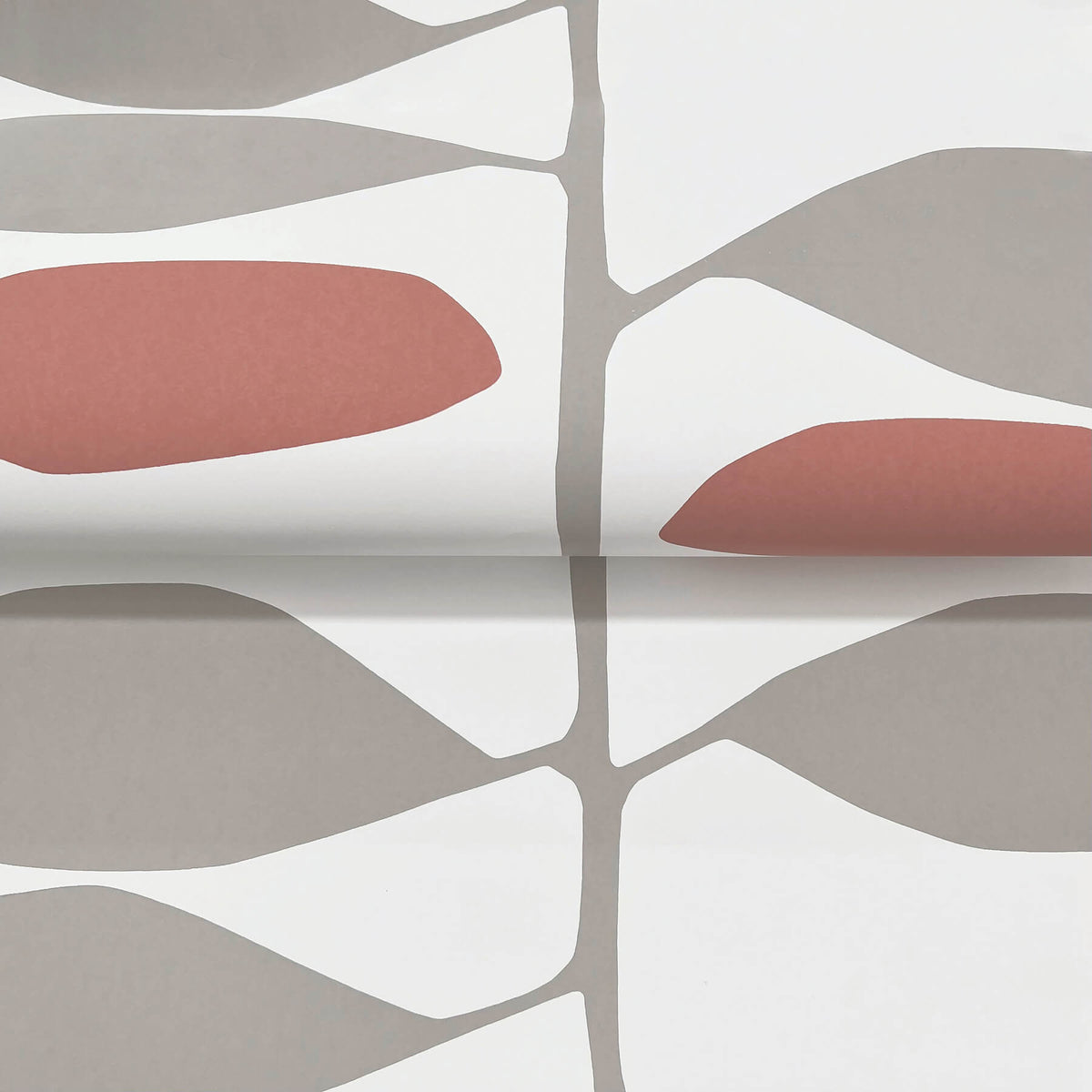 York Artisan Studio Sculpted Vines Wallpaper Sample - Vermillion & Graphite