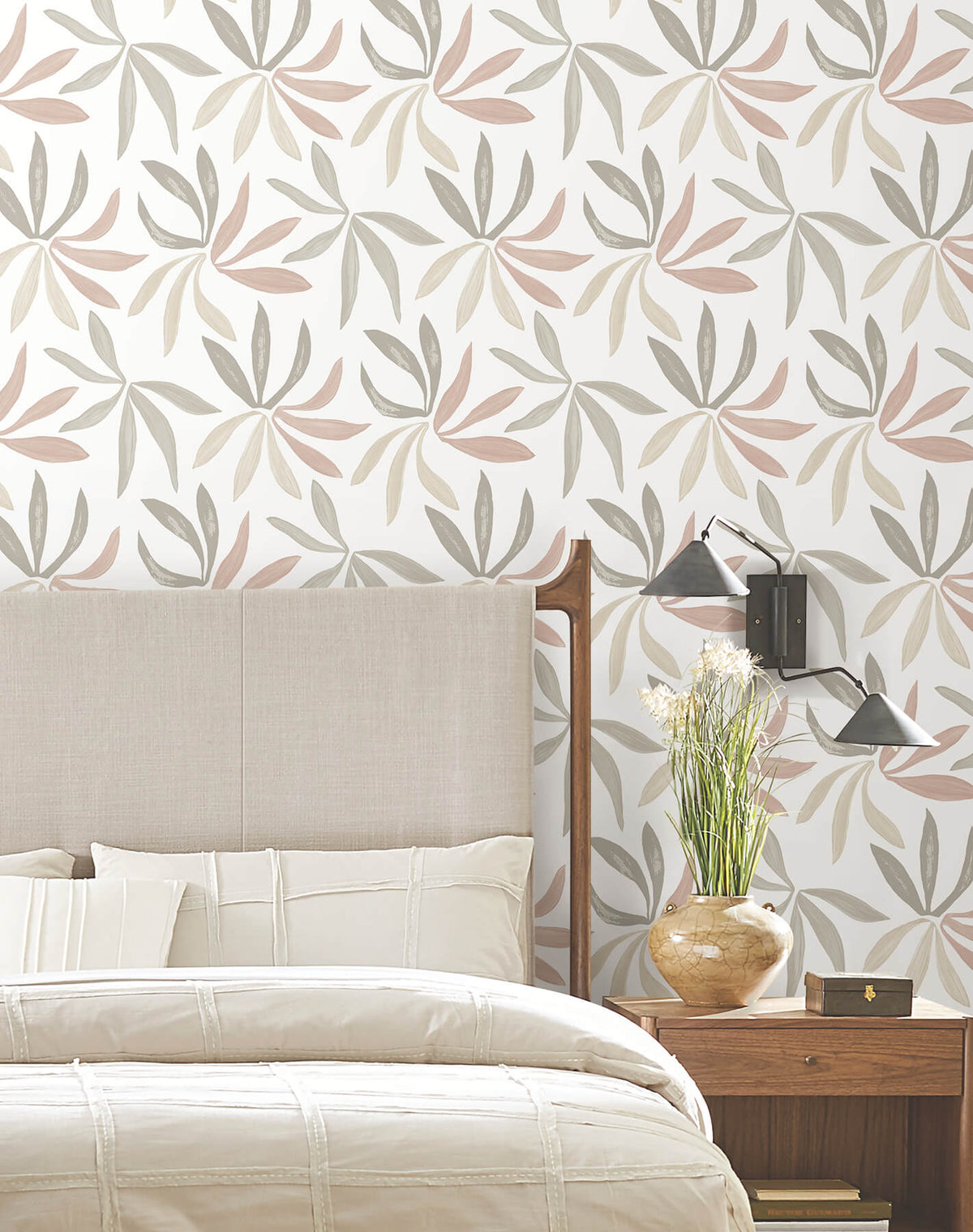 York Artisan Studio Little Garden Wallpaper Sample - Nude & Blush