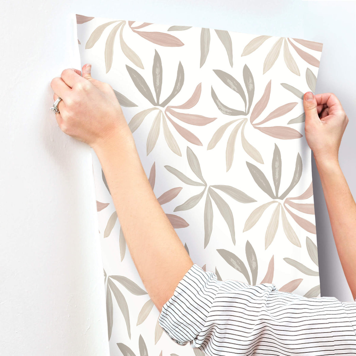 York Artisan Studio Little Garden Wallpaper Sample - Nude & Blush