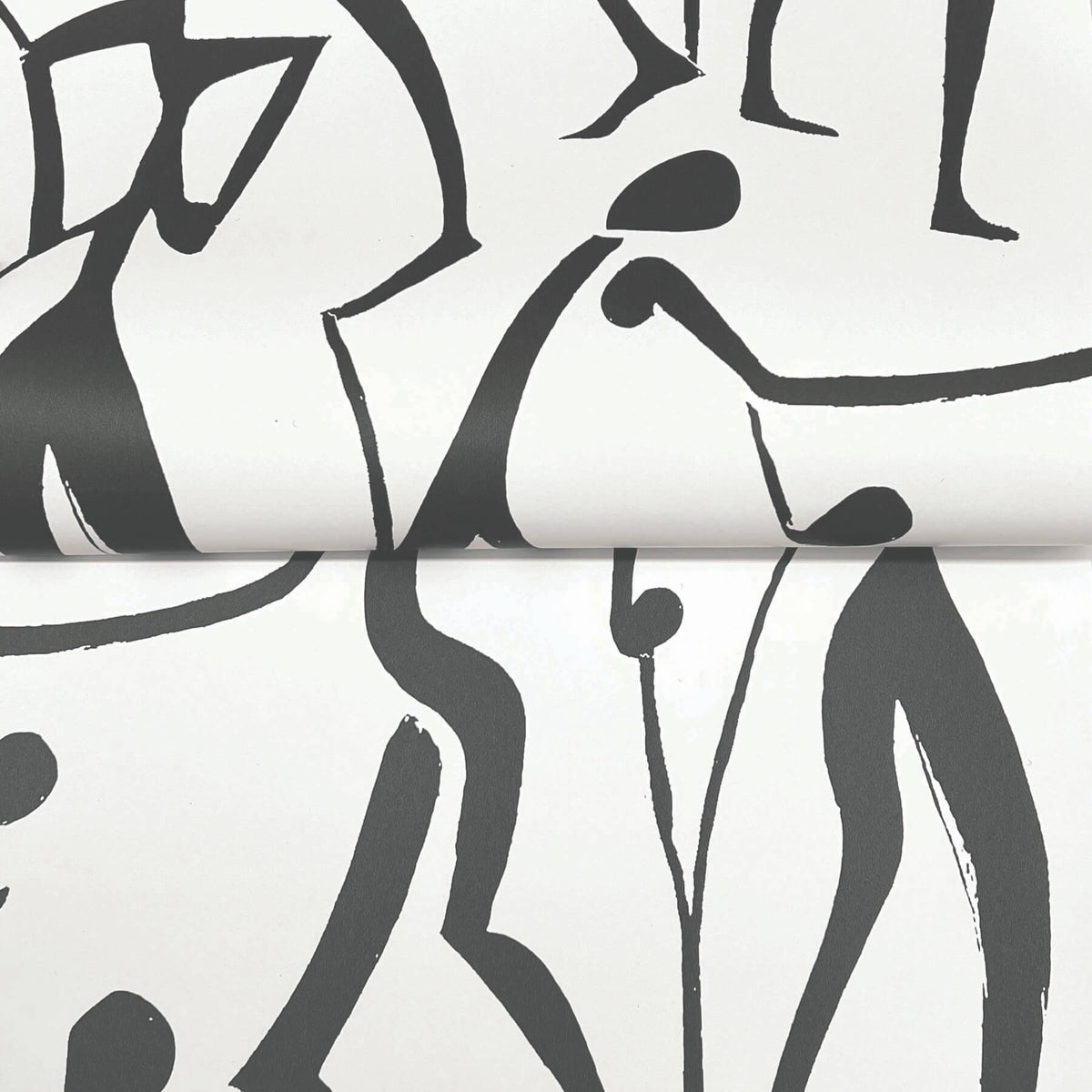 York Artisan Studio Joyful Dancers Wallpaper - Carbon Black