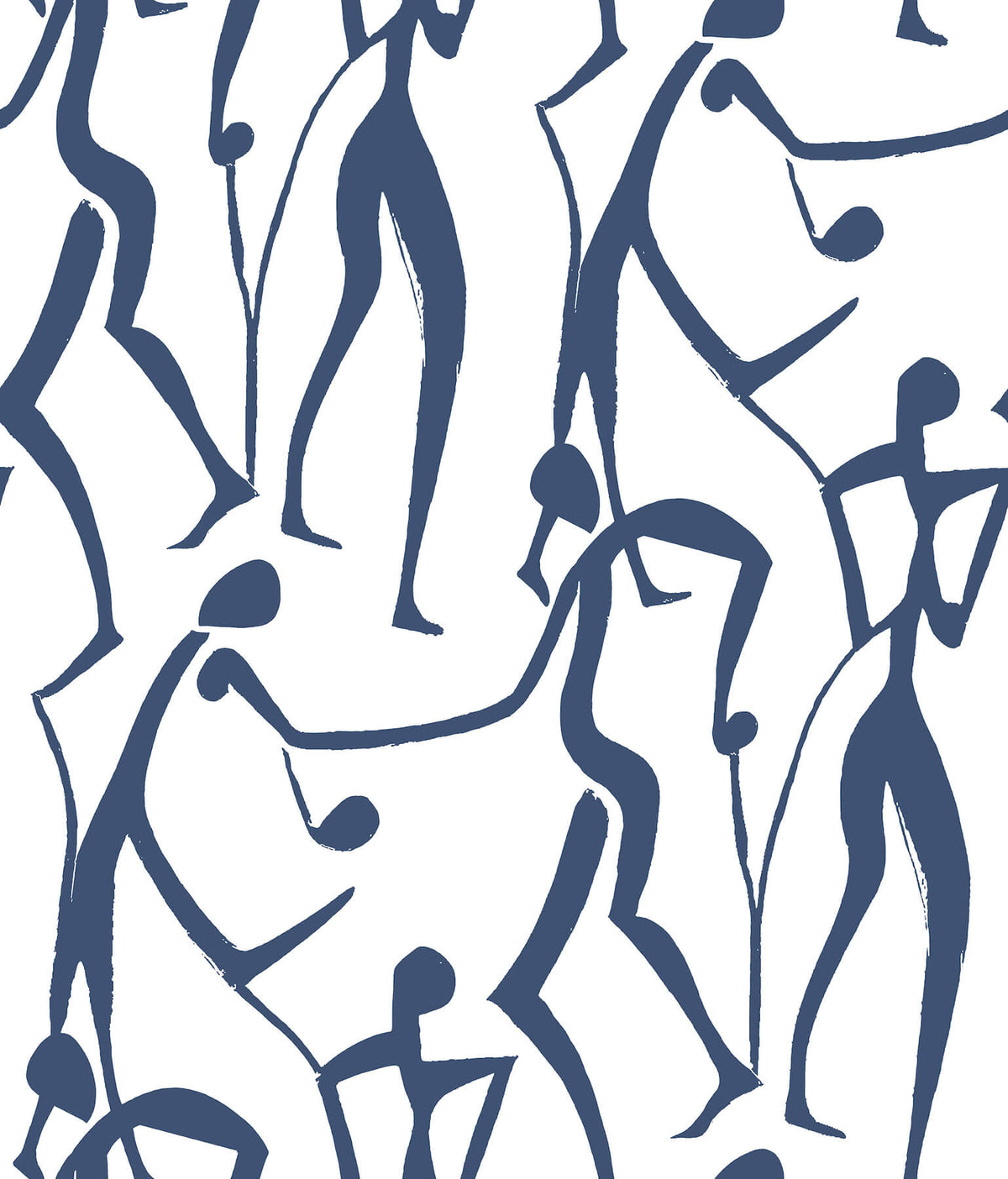 York Artisan Studio Joyful Dancers Wallpaper - Ultramarine