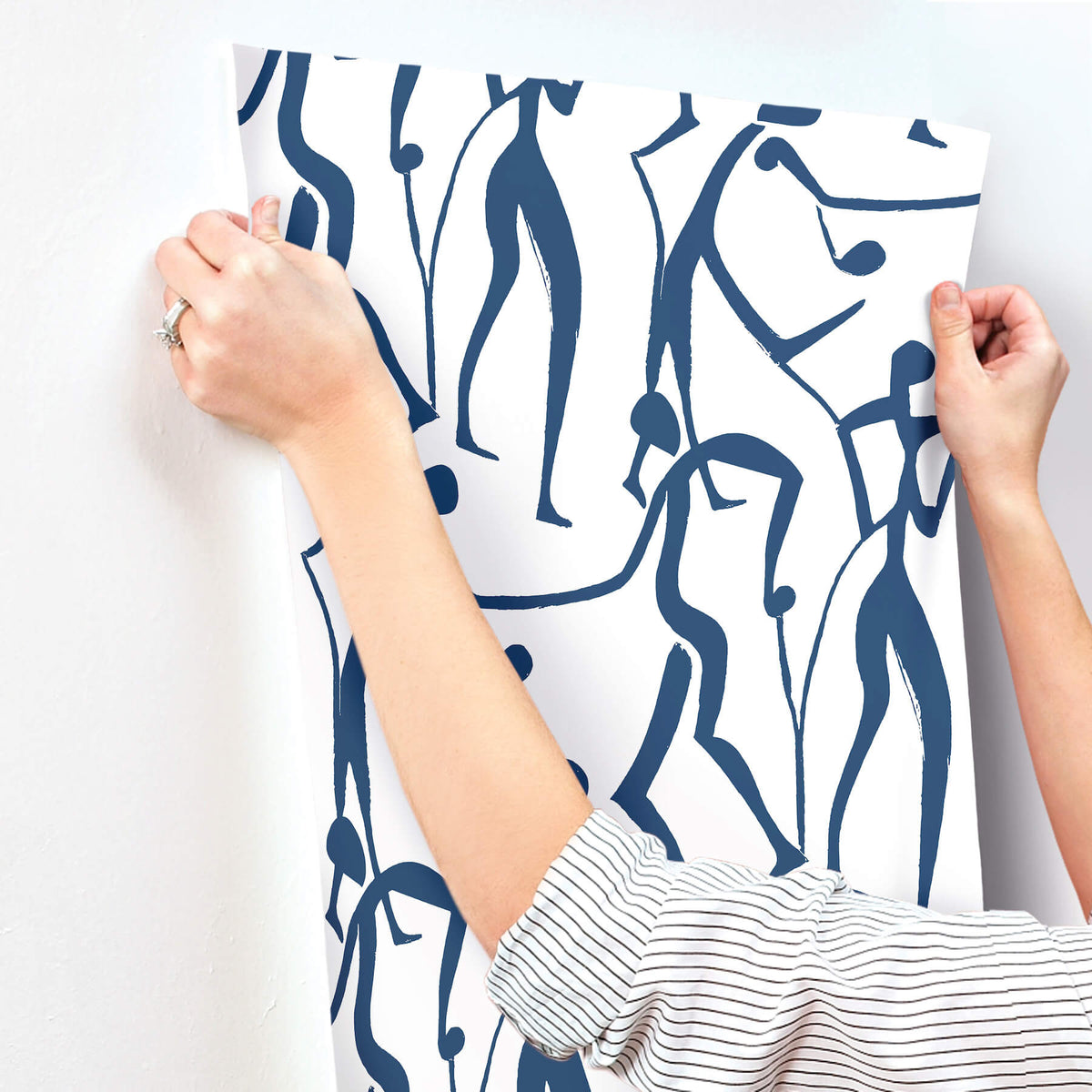York Artisan Studio Joyful Dancers Wallpaper - Ultramarine