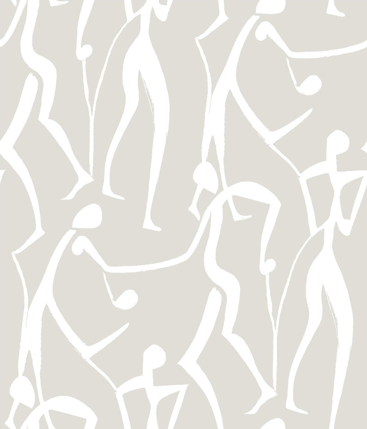 York Artisan Studio Joyful Dancers Wallpaper - Lichen Grey