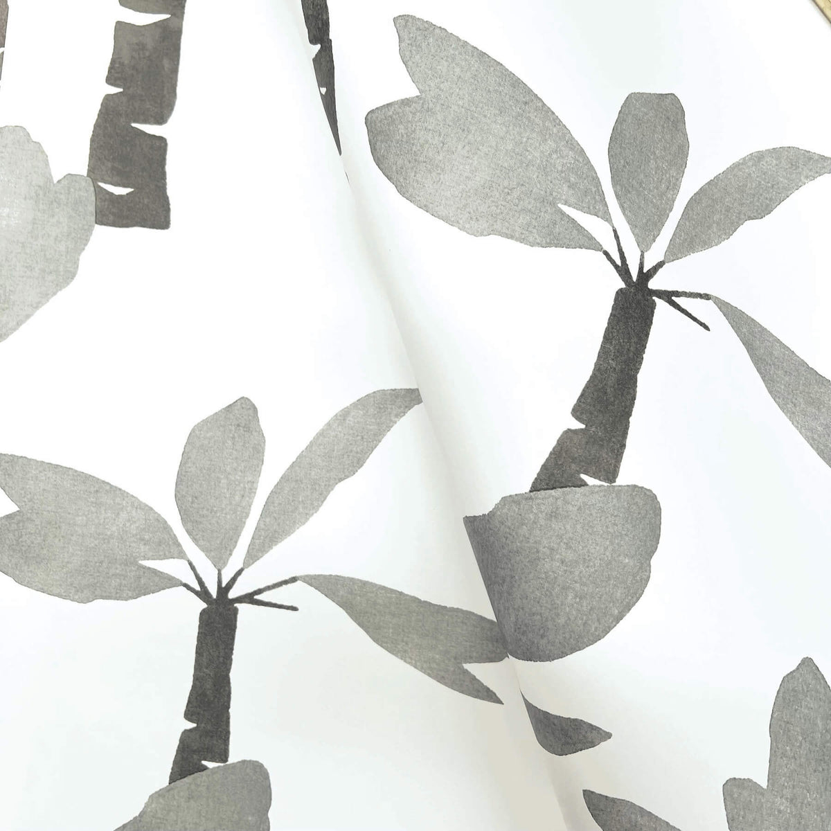 York Artisan Studio Painted Oasis Wallpaper Sample - Carbon & Graphite