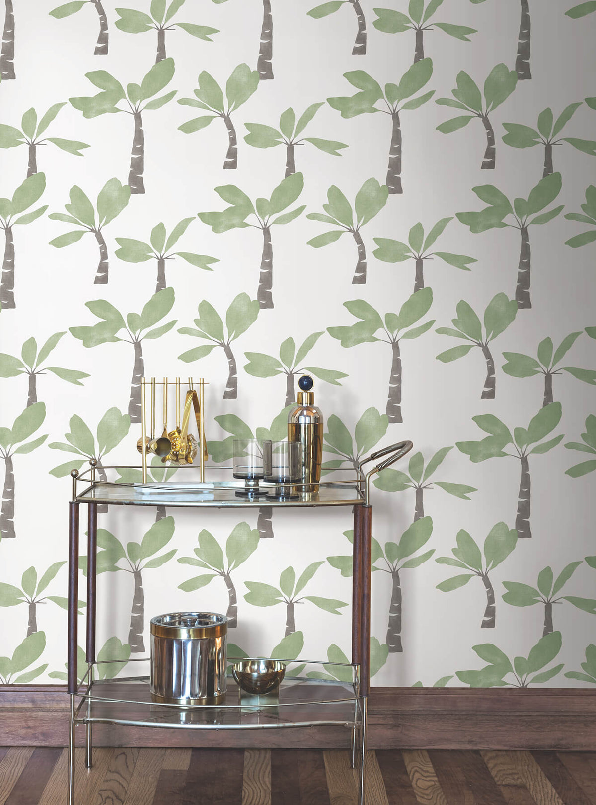 York Artisan Studio Painted Oasis Wallpaper - Leaf Green