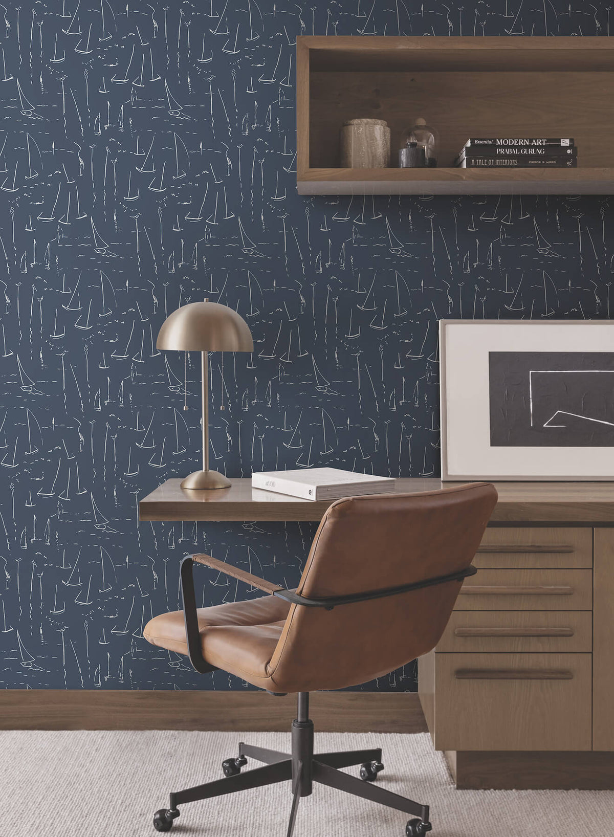 York Artisan Studio Vermillion Coast Wallpaper Sample - Ultramarine