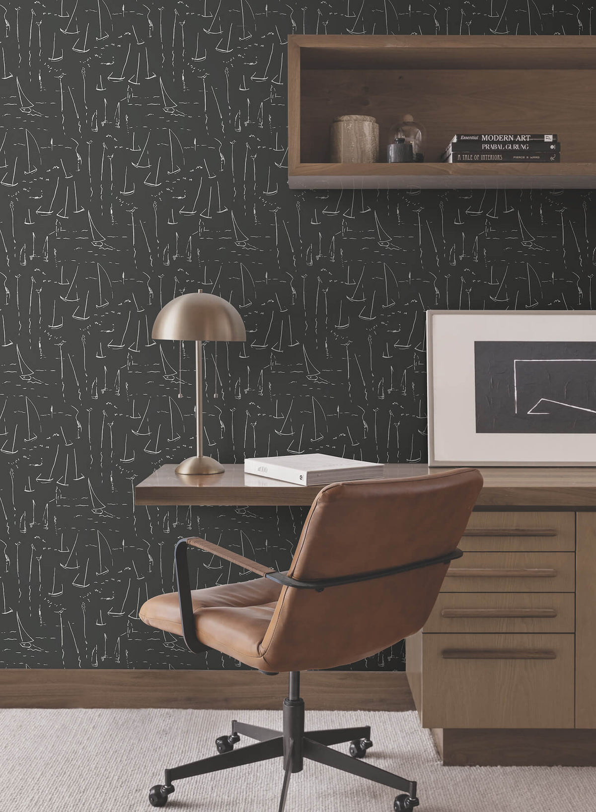 York Artisan Studio Vermillion Coast Wallpaper - Carbon Black