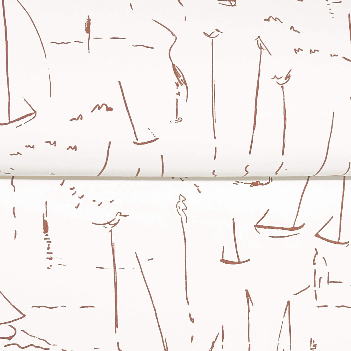 York Artisan Studio Vermillion Coast Wallpaper - Vermillion