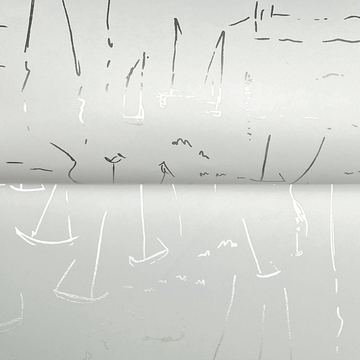 York Artisan Studio Vermillion Coast Wallpaper - Silver