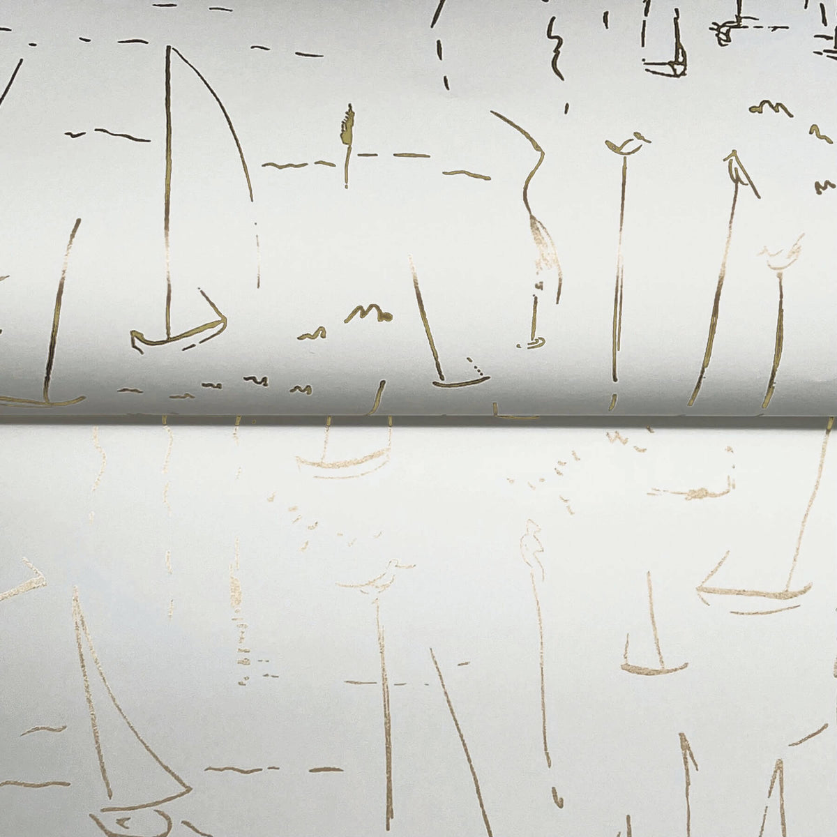 York Artisan Studio Vermillion Coast Wallpaper - Gold