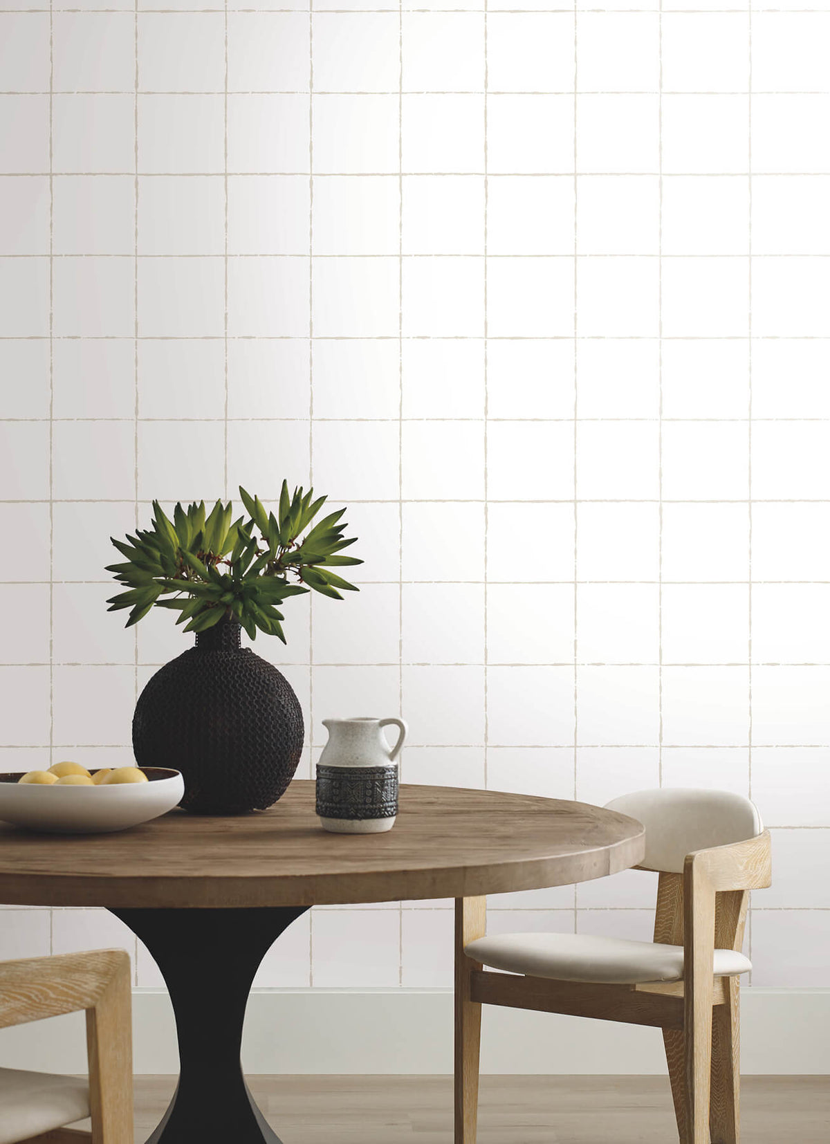 York Artisan Studio La Vitre Plaid Wallpaper Sample - Graphite