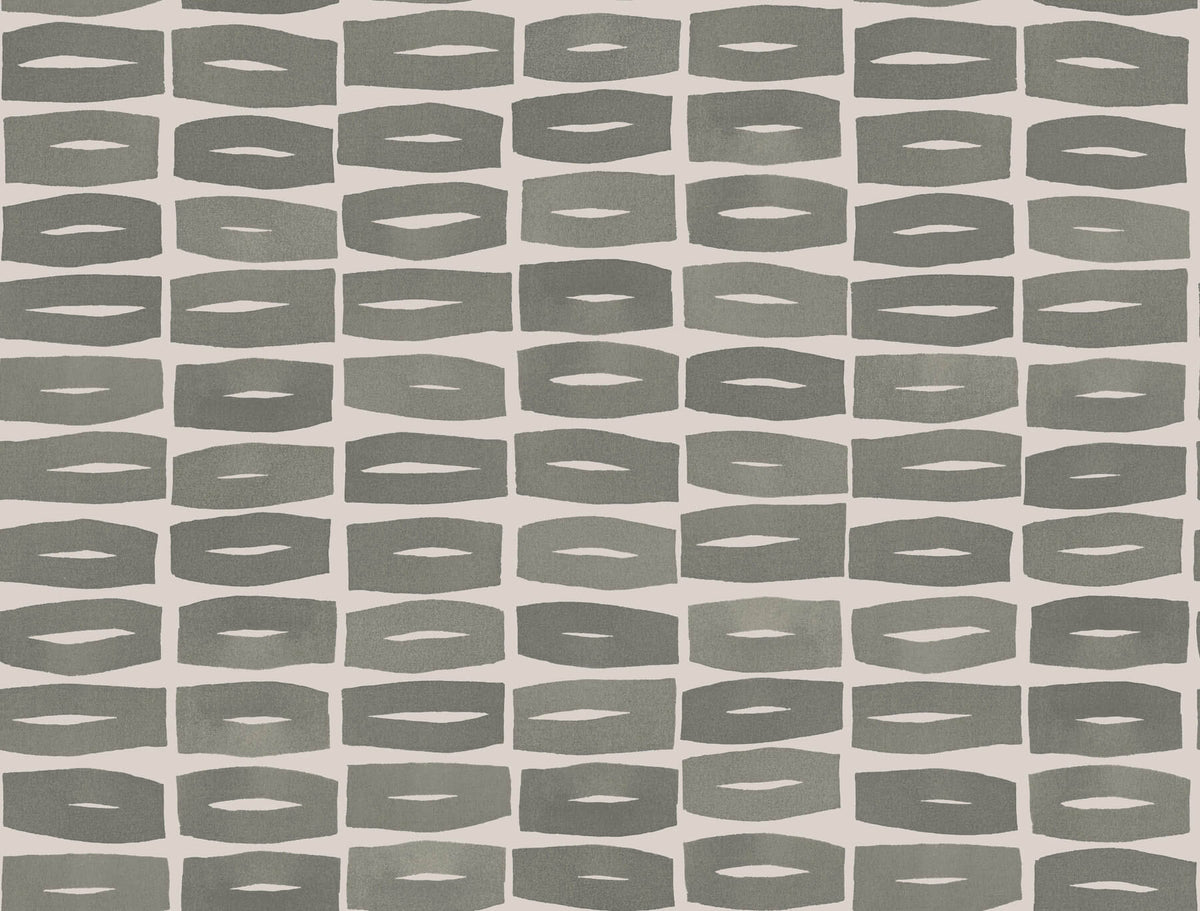 York Artisan Studio Modernist Motif Wallpaper - Carbon Black