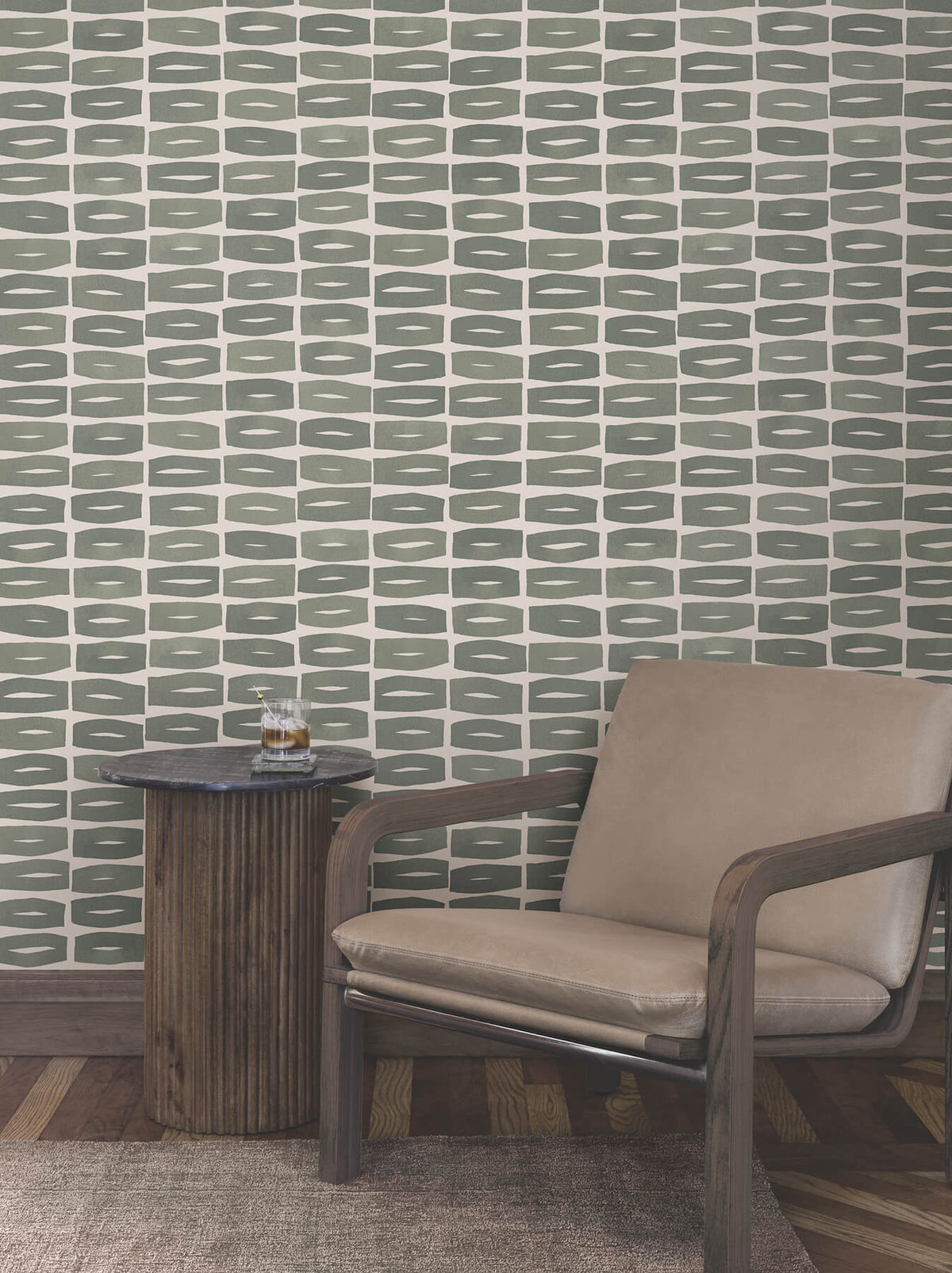 York Artisan Studio Modernist Motif Wallpaper - Carbon Black