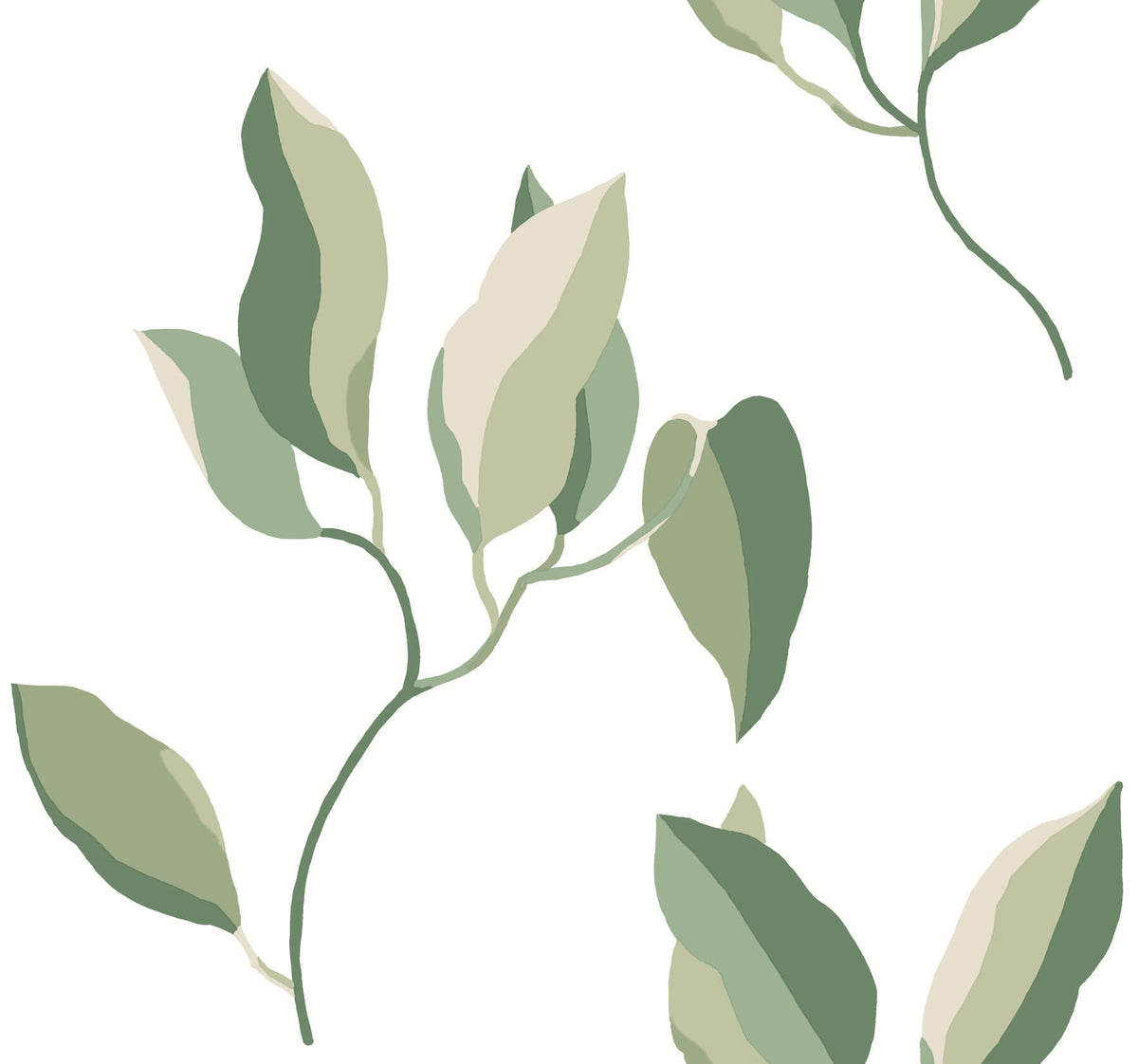 York Artisan Studio Brushwork Branches Wallpaper - Leaf Green